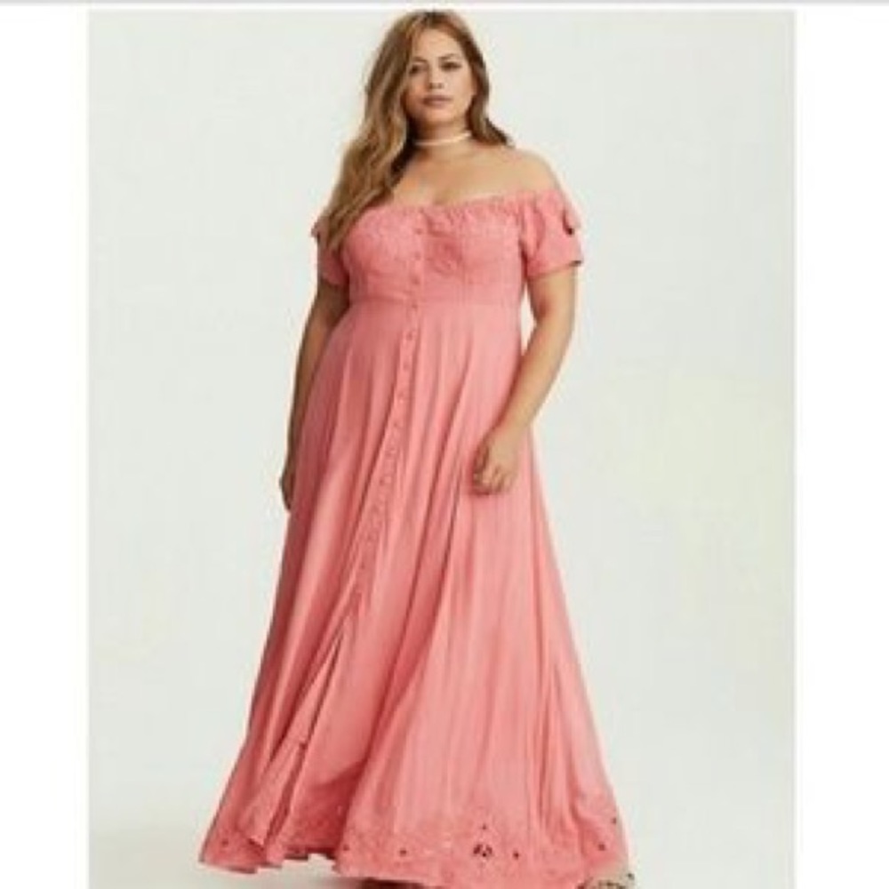 Off the shoulder maxi dress